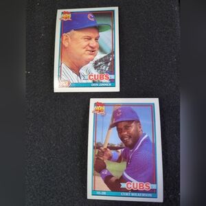 1991 TOPPS # 729 DON ZIMMER & CURT WILKERSON 142   BASEBALL CARDS 2 PCS.